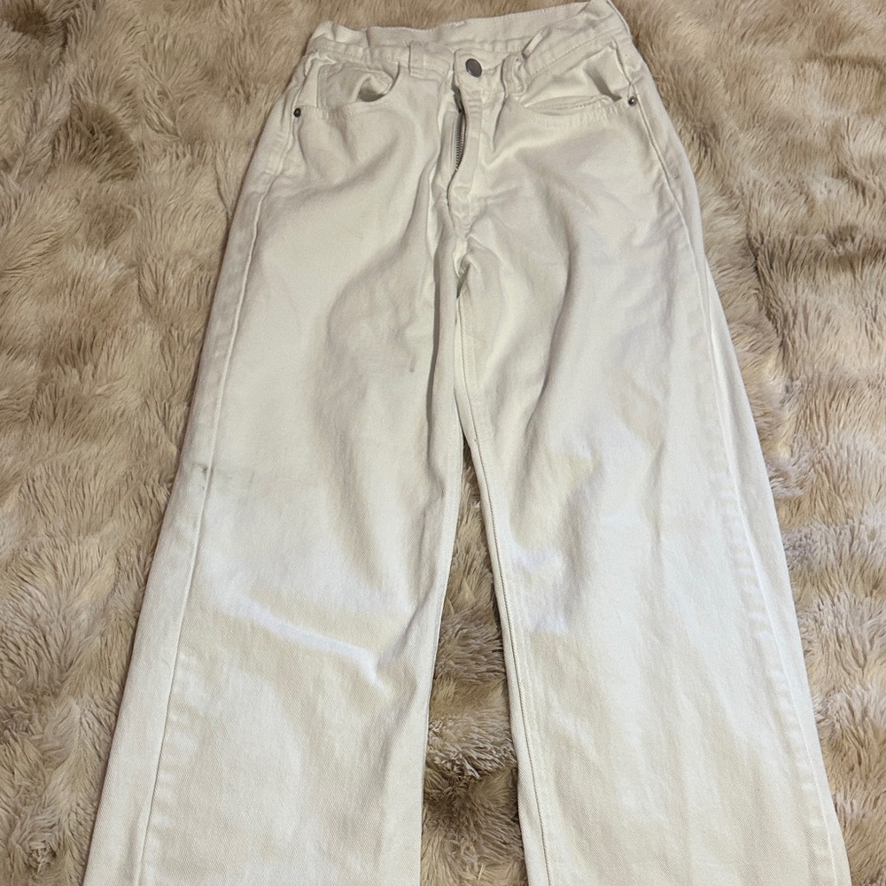 SHEIN Off-White Wide-Leg Trousers